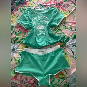 Green Palm Springs T-Shirt and Shorts Set